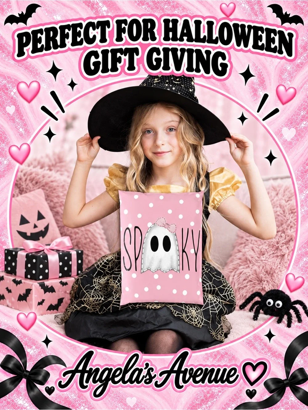 POLY MAILERS HALLOWEEN SPOOKY PINK GHOST (25 Pack) SIZE 10 × 13